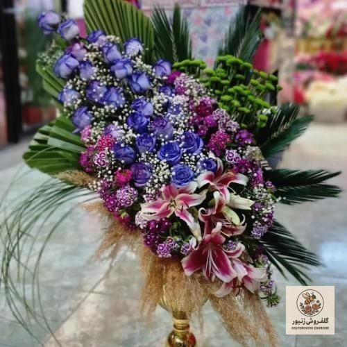 جام گل رز و گل لیلیوم 6373 | کد: ZNB-LJB