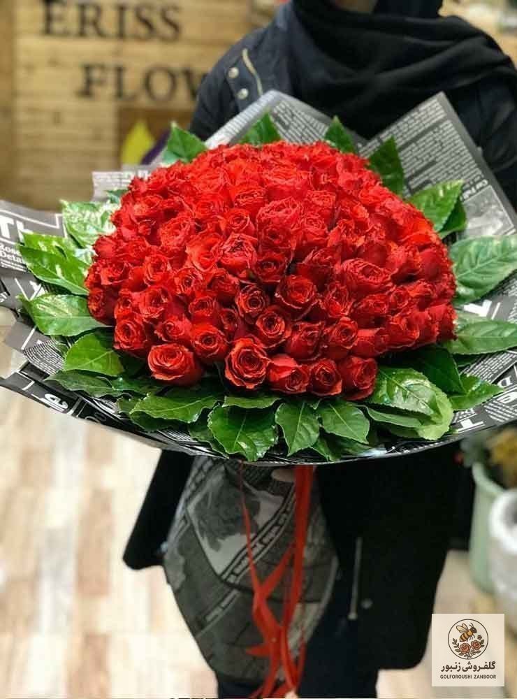 دسته گل 150 شاخه ای رز ایرانی ممتاز | کد: ZNB-JZ4