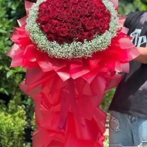 خرید دسته گل ژیپسوفیلا و رز قرمز 80 شاخه با بهترین کیفیت | کد: ZNB-IPA | کد: ZNB-TRB-9E79755F98BF4DD78913AC197DF22E99