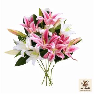 دسته گل طبیعی لیلیوم اورینتال مدل ساده | کد: ZNB-5OF | کد: ZNB-5OF