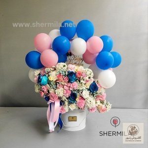 باکس گل و بادکنک روژین | کد: ZNB-11BH | کد: ZNB-11BH