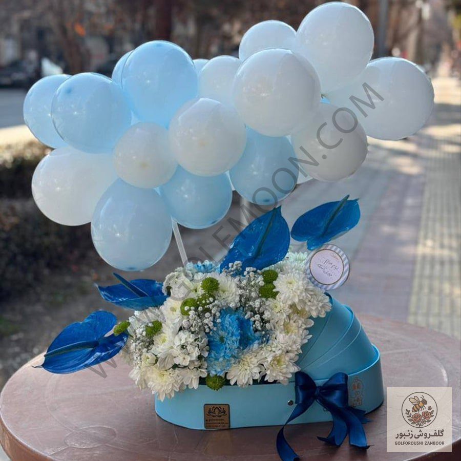 باکس گل آبی نوزاد | کد: ZNB-17EJ