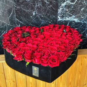 `باکس لوکس قلب‌شکل ۱۰۰ شاخه رز قرمز تازه | تحویل جهانی` | کد: ZNB-OZW | کد: ZNB-TRB-87E7CD9BAC92442CB0ACD25C7CE9A304